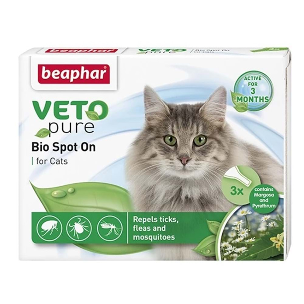 Beaphar Veto Pure Bio Spot On Kedi Pire Damlası