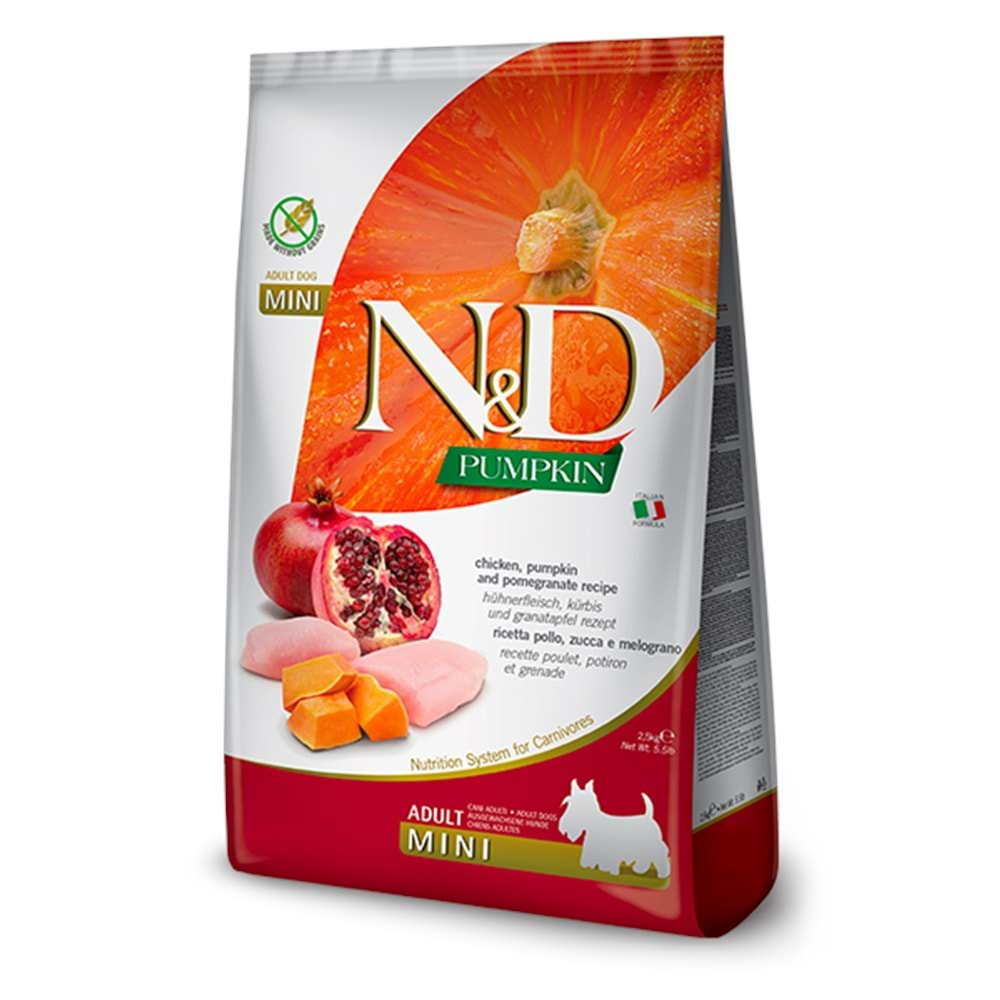 N&D Balkabaklı S/Mini Adult Köpek Maması 2.5 Kg (Tavuk&Nar)