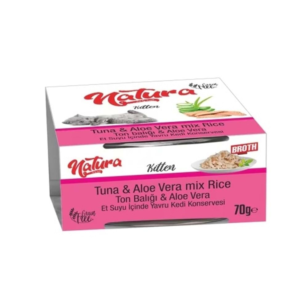 Natura Ton Balıklı ve Aloe Veralı Yavru Kedi Konservesi 70gr