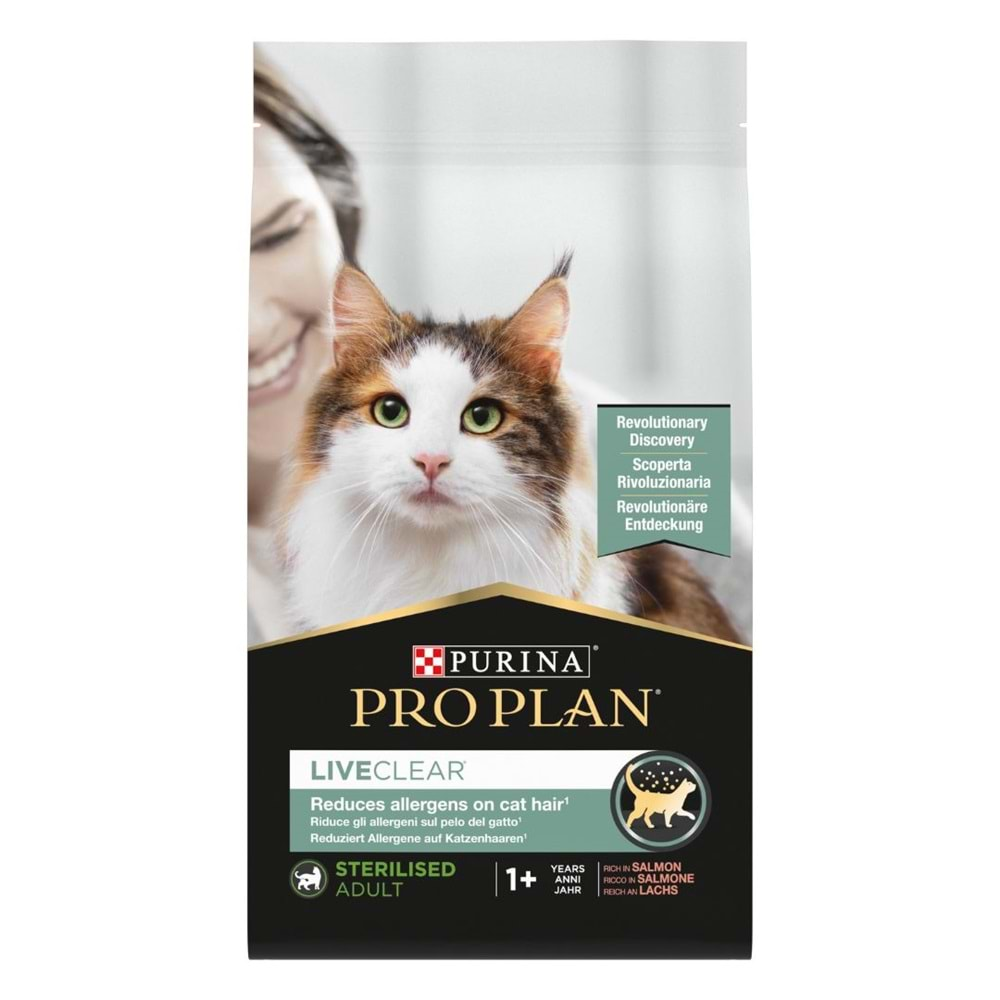 Pro Plan LiveClear Kısırlaştırılmış Kediler için Somonlu Kedi Maması 1,4 Kg