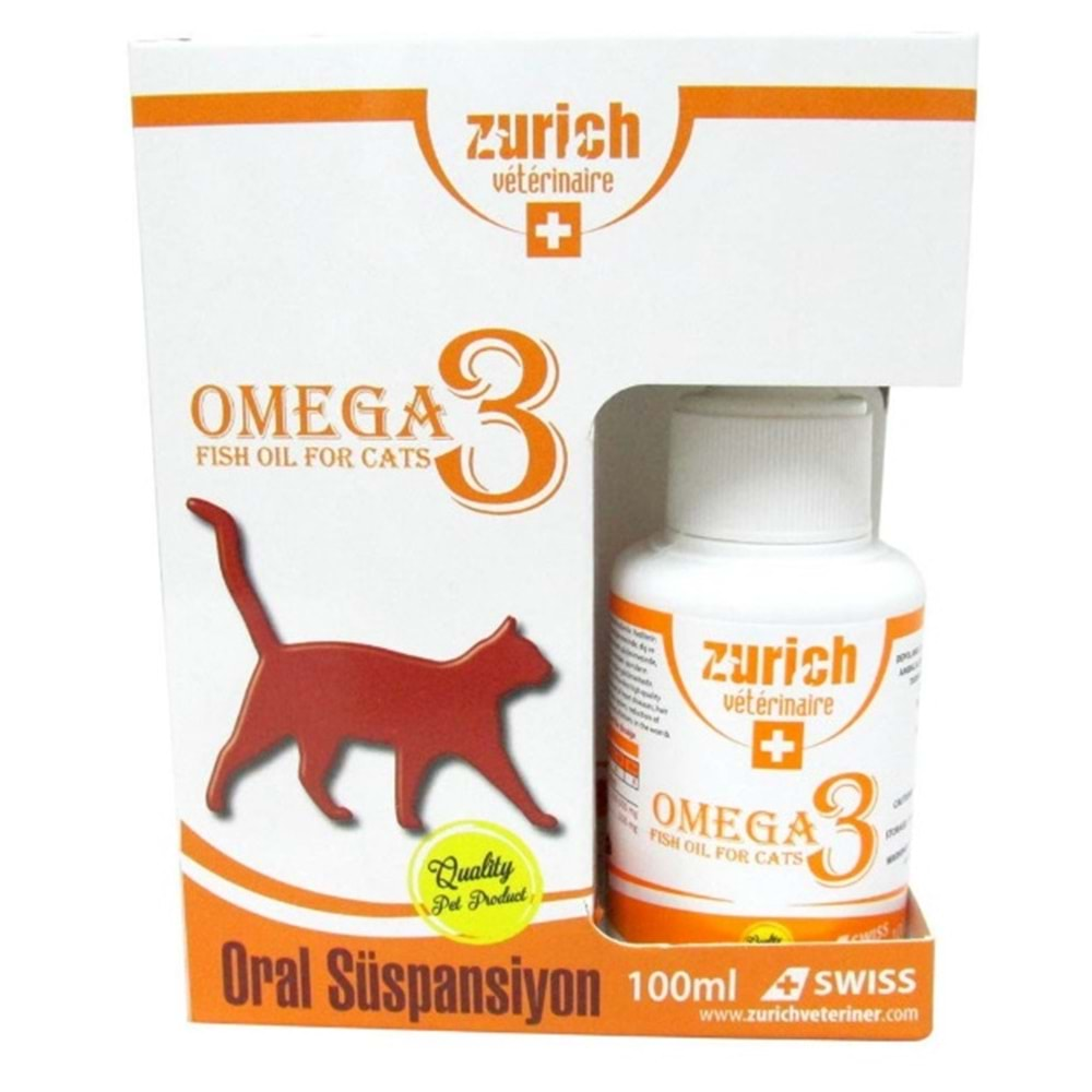 Zurich 100 ml Cat Omega-3 Balık Yağı Tüy Döküm Önleyici Tüy Sağlığı