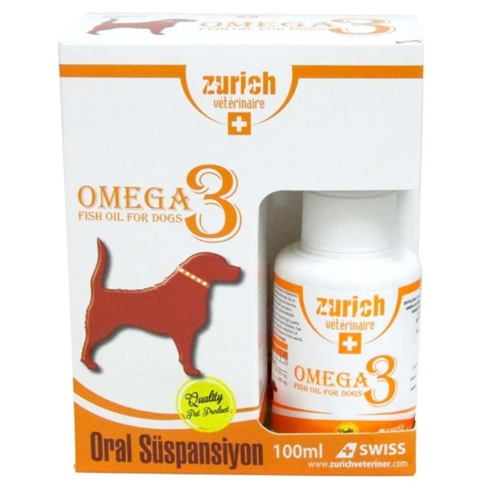 Zurich 100 ml Dog Omega-3 Balık Somon Yağı Tüy Döküm Önleyici Tüy Sağlığı