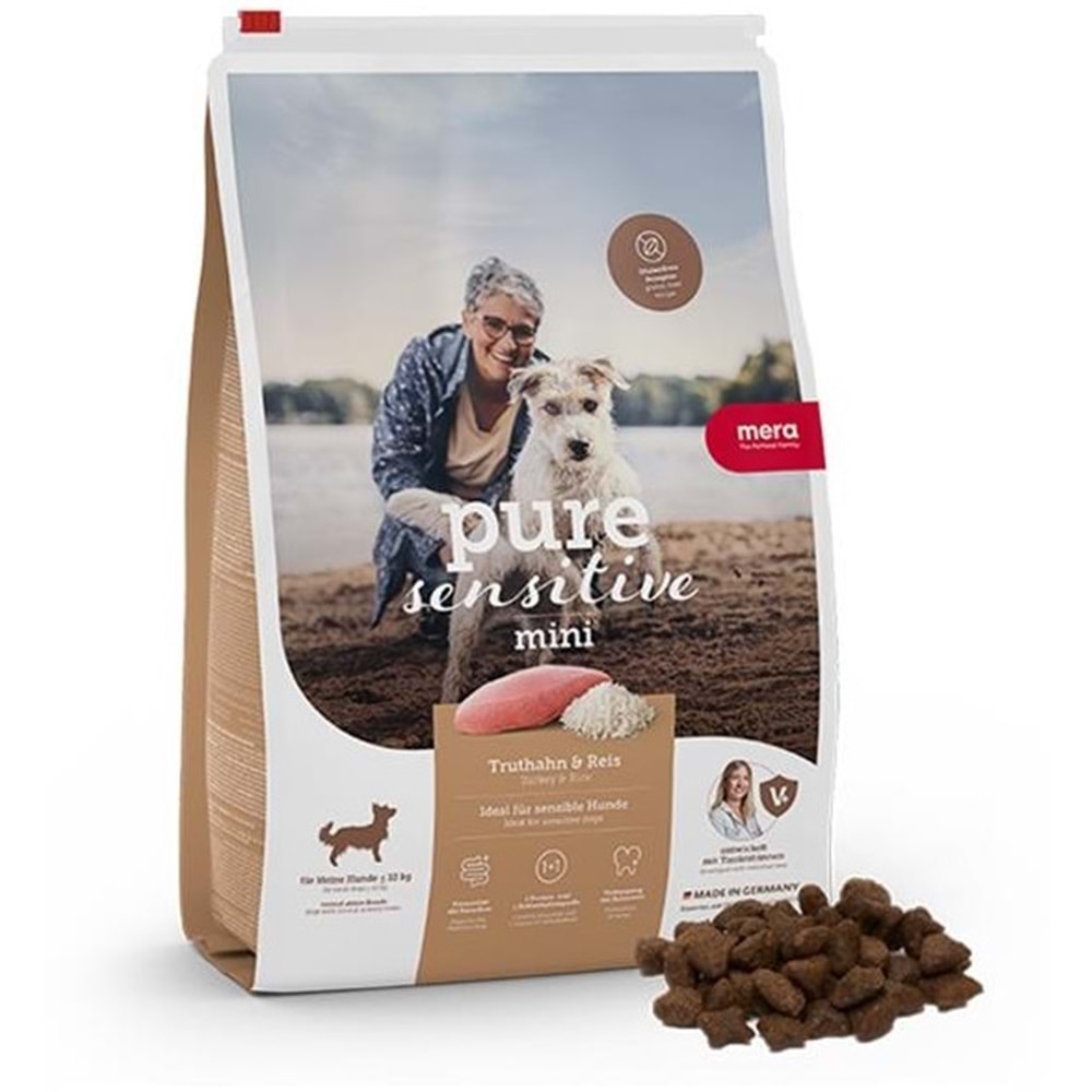 Mera Pure Sensitive S/Mini Adult Köpek Maması 4 Kg (Hindi&Pirinç)