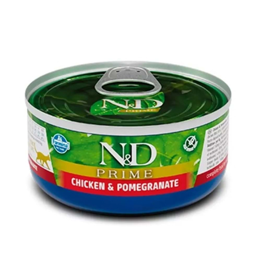 N&D Tahılsız Adult Kedi Konservesi 80 Gr. (Tavuk&nar)