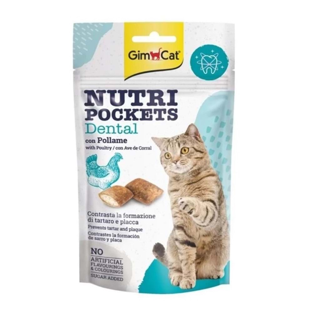 GimCat Nutripockets Dental Diş Sağlığı için Kedi Ödülü 60gr