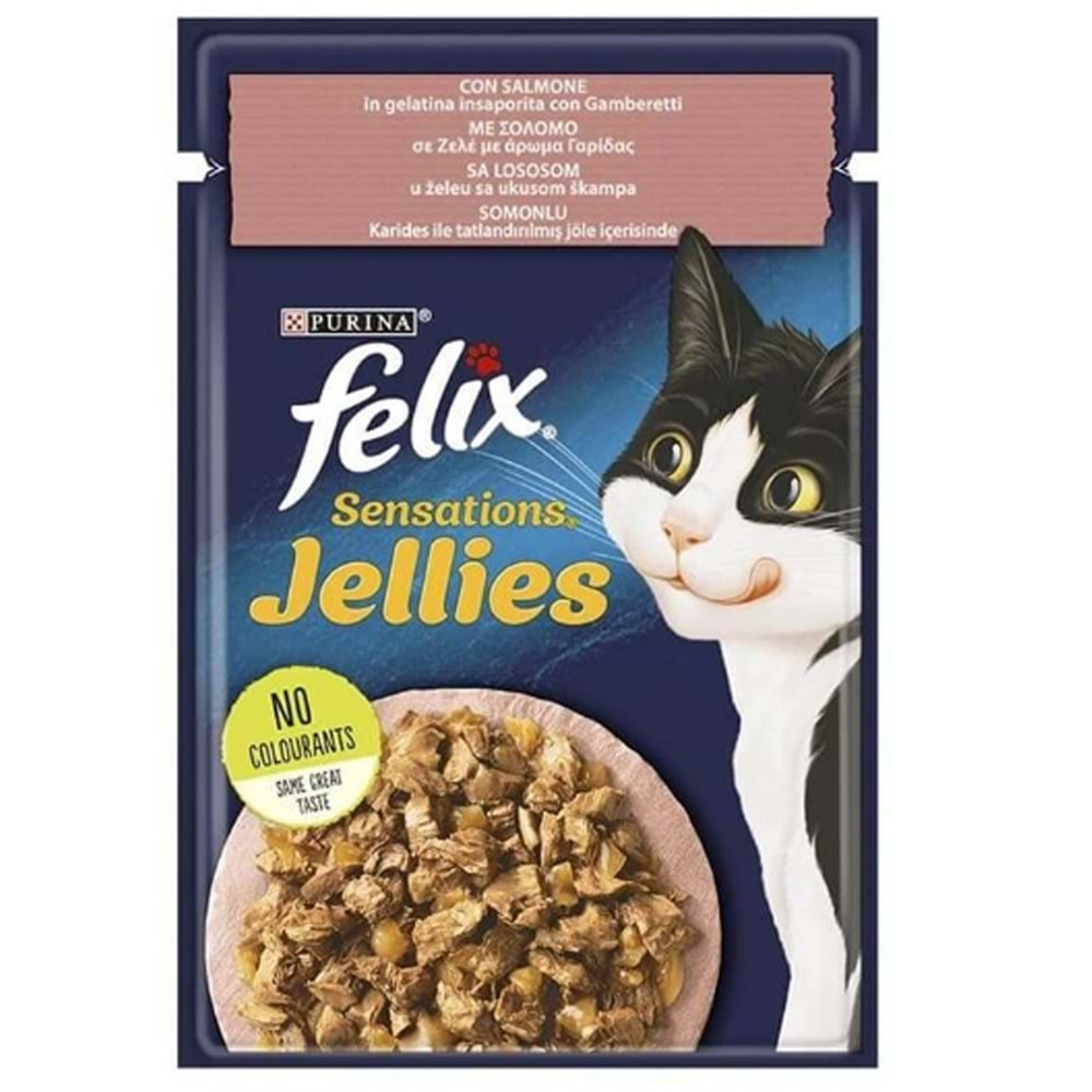 Felix Sensation Somon & Karidesli Kedi Yaş Mama 85 Gr