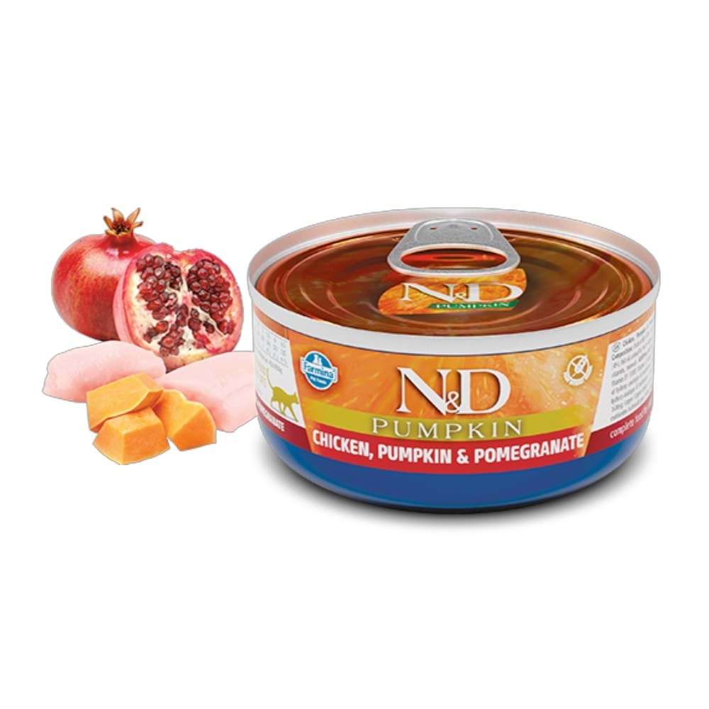 N&D Balkabaklı Adult Kedi Konservesi 80 Gr. (Tavuk&Nar)