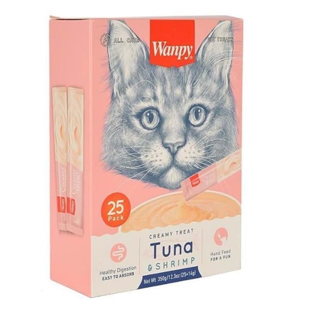 Wanpy Ton Balıklı ve Karideli Sıvı Kedi Ödülü 25x14 gr