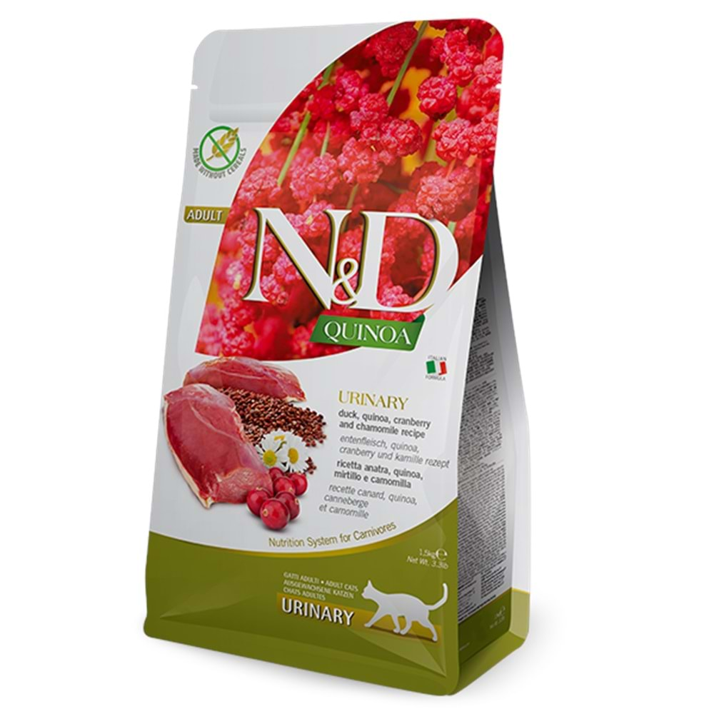 N&D Quinoa Urinary Adult Kedi Maması 1.5 Kg (Ördek&Kızılcık)