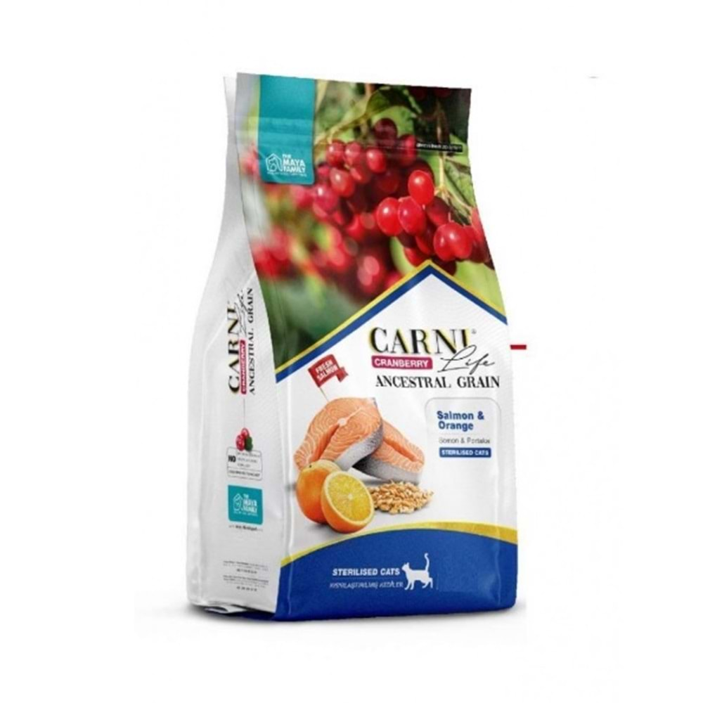 Carni Life D.Tahıllı Sterilised Kedi Maması 1 Kg (Somon&Portakal)