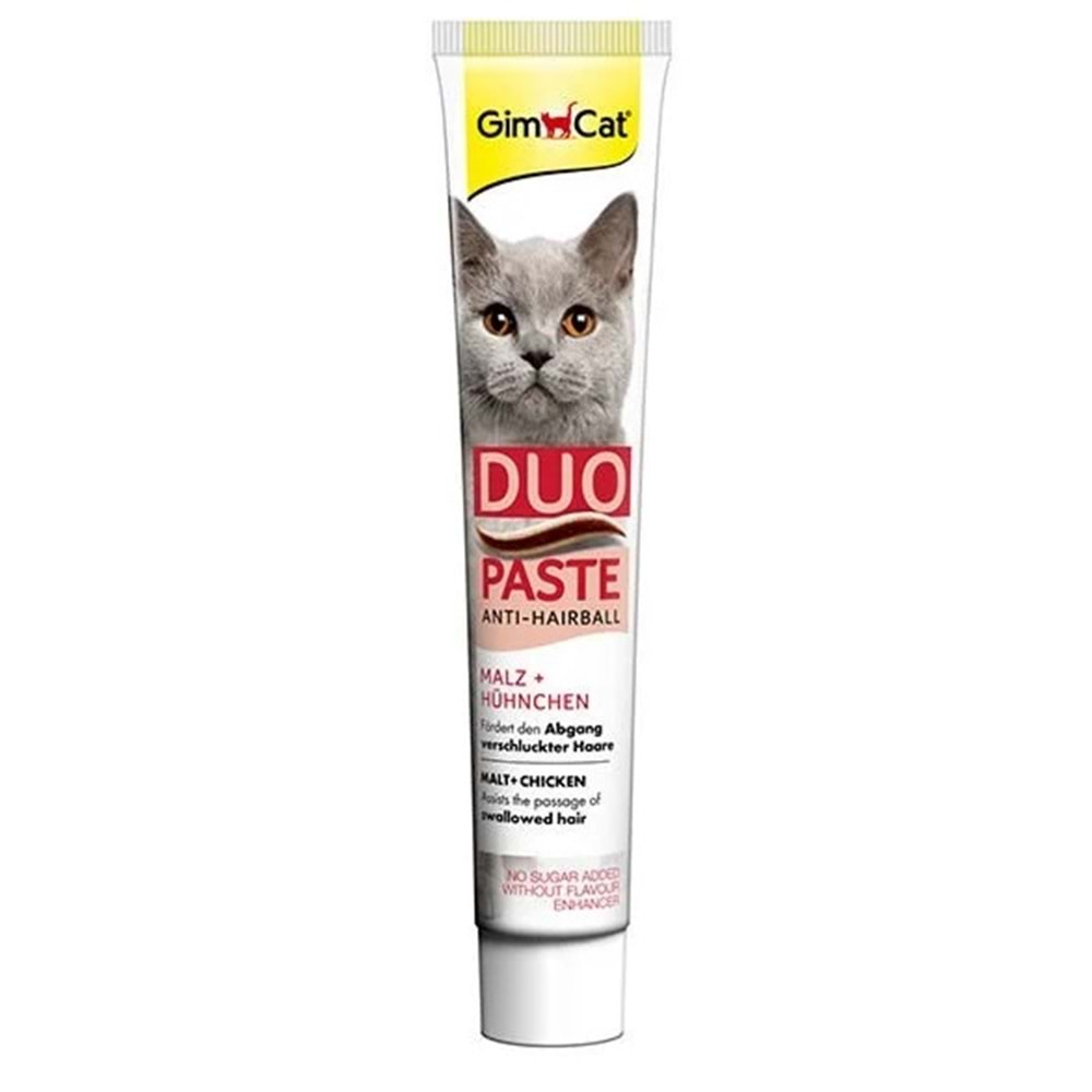 GimCat Duo Anti-Hairball Tüy Sağlığı için Tavuklu Kedi Macunu 50gr