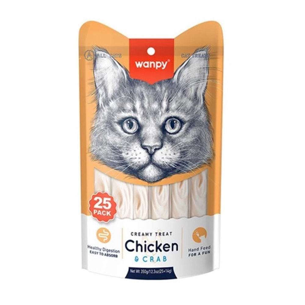 Wanpy Tavuklu ve Yengeçli Krema Kedi Ödülü 25x14gr