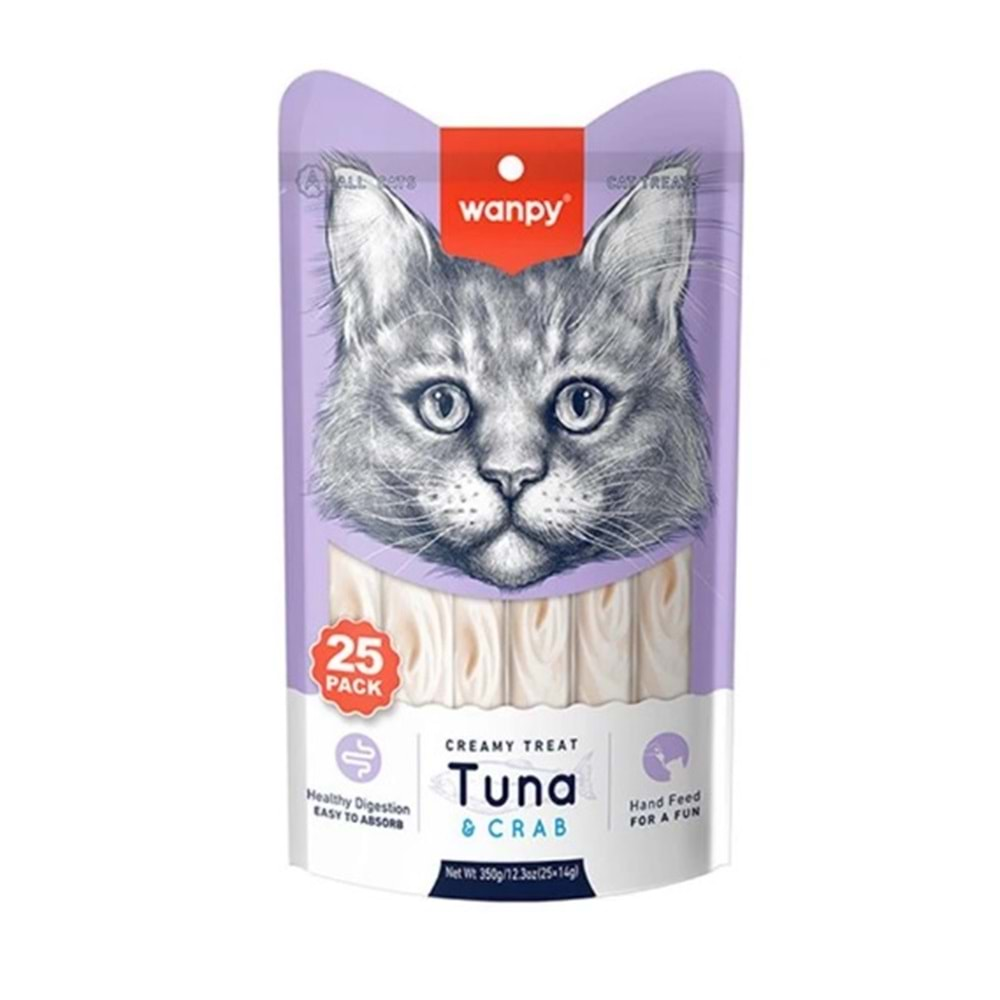 Wanpy Ton Balığı & Yengeç Sıvı Kedi Ödül Maması 25x14 Gr