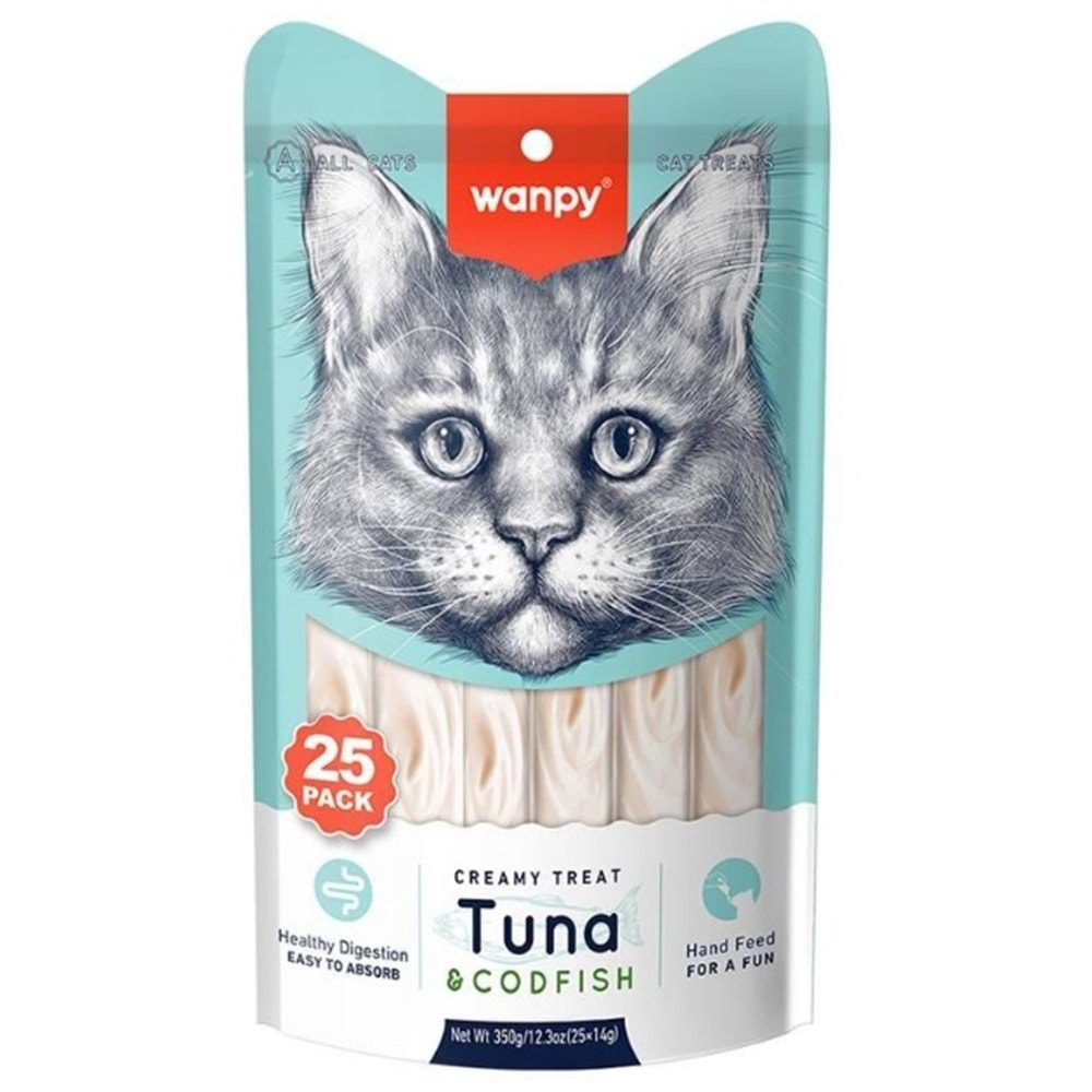 Wanpy Ton ve Morina Balıklı Krema Kedi Ödülü 25x14gr