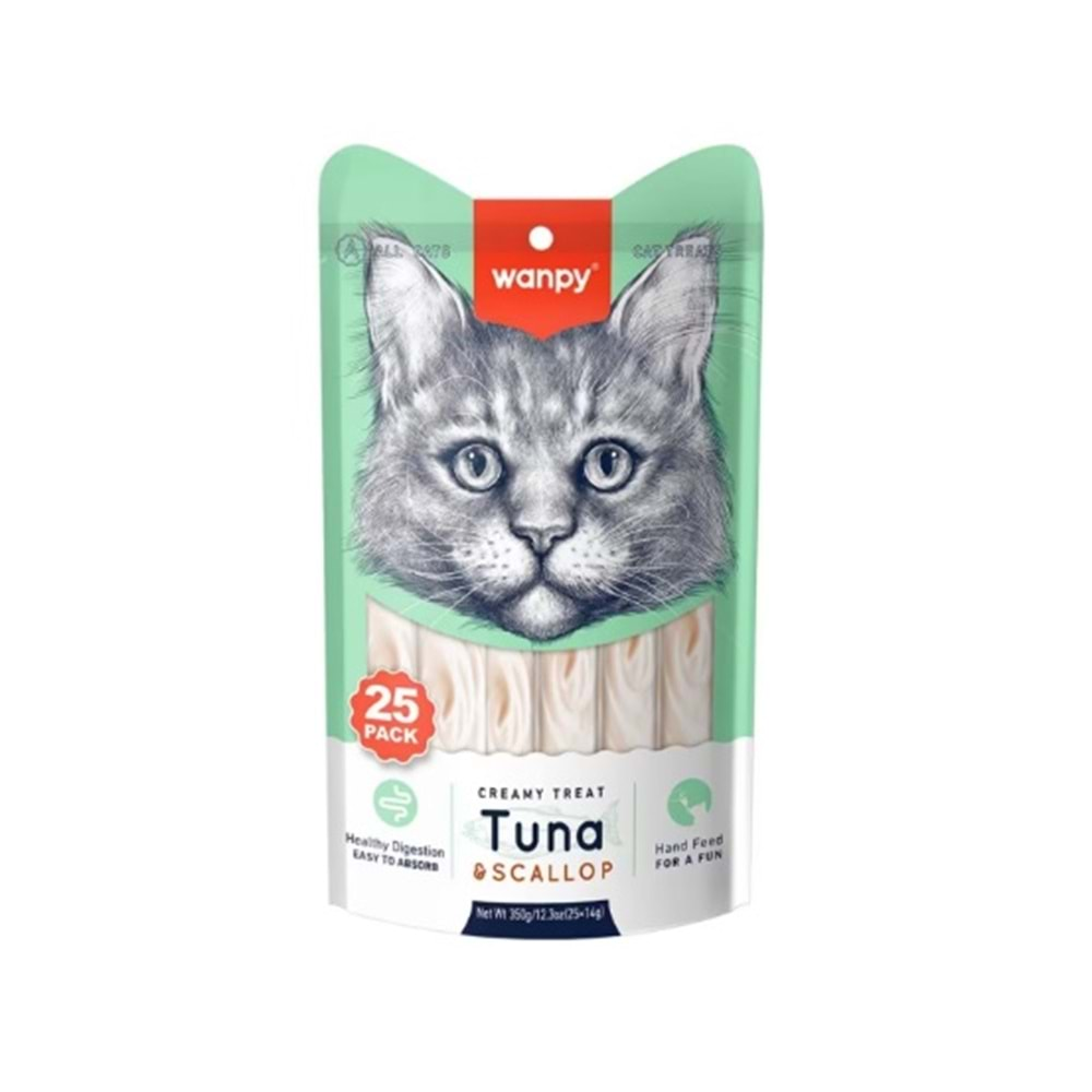 Wanpy Ton Balıklı ve Deniz Taraklı Krema Kedi Ödülü 25x14gr