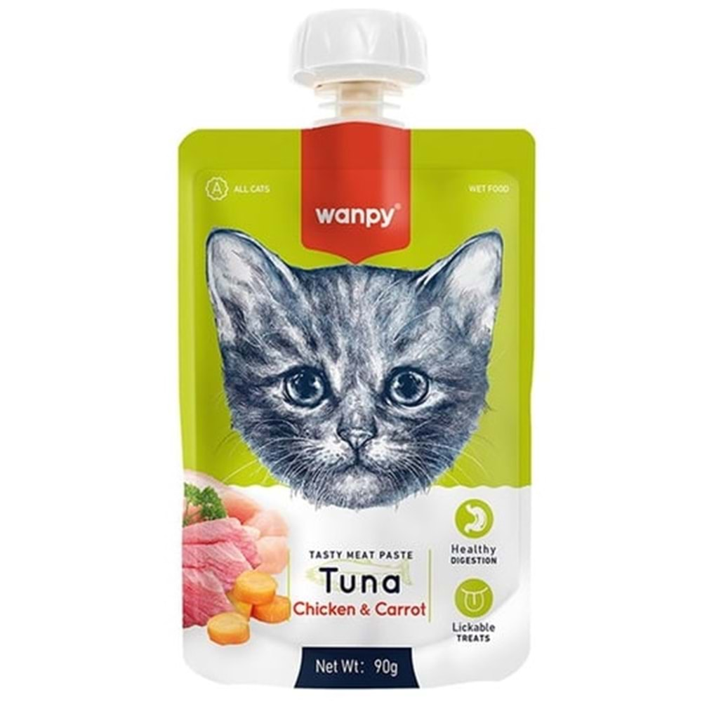 Wanpy Taze Ton Balıklı&Tavuklu Kedi Et Ezmesi 90 gr kutu