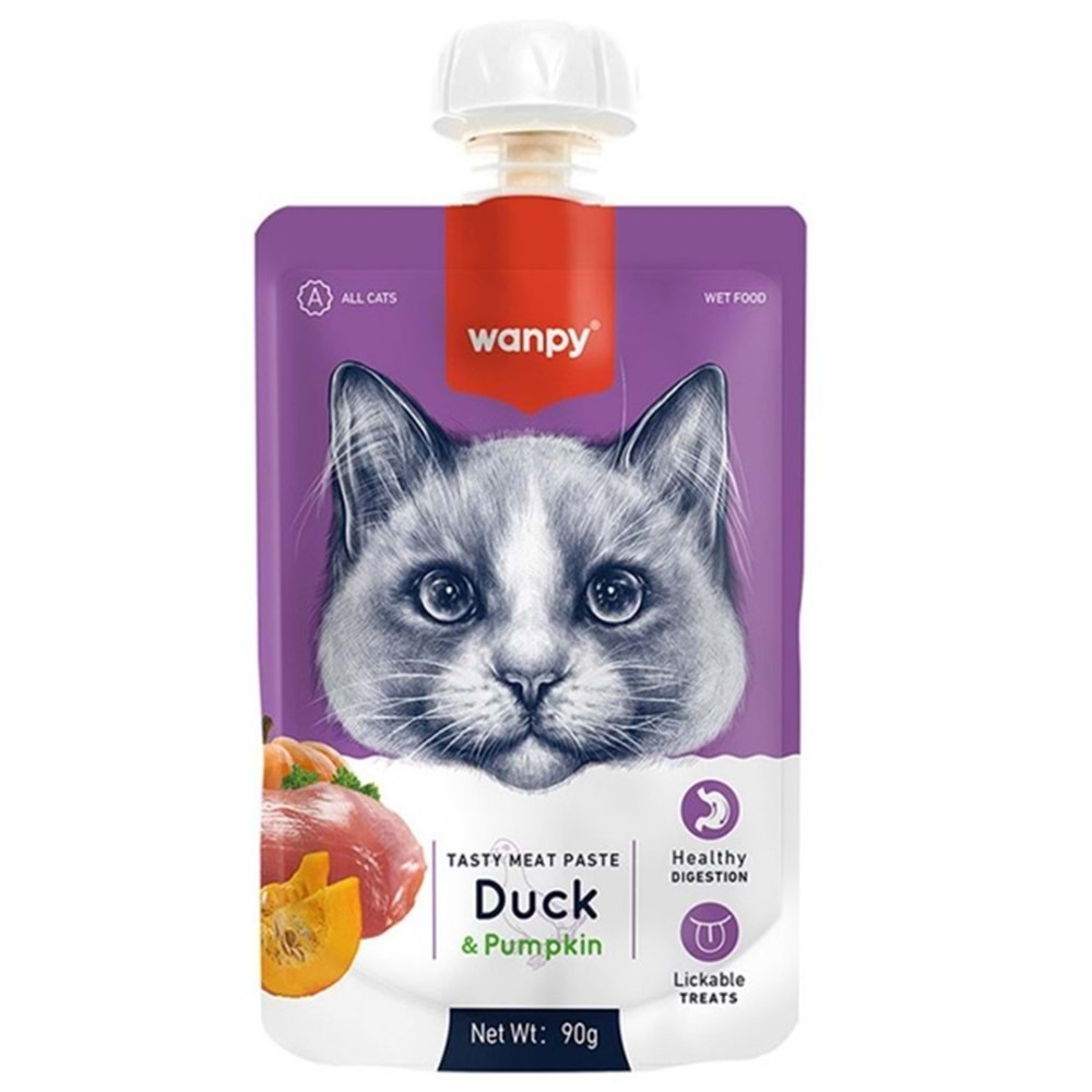 Wanpy Taze Ördekli&Bal Kabaklı Kedi Et Ezmesi 90 g