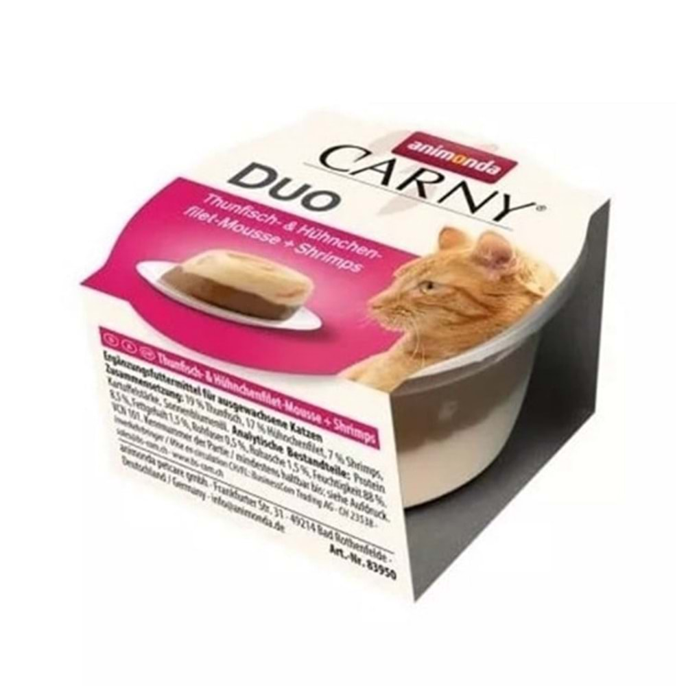 Animonda Carny Duo Ton Balığı ve Tavuklu Mousse Kedi Konservesi 70gr