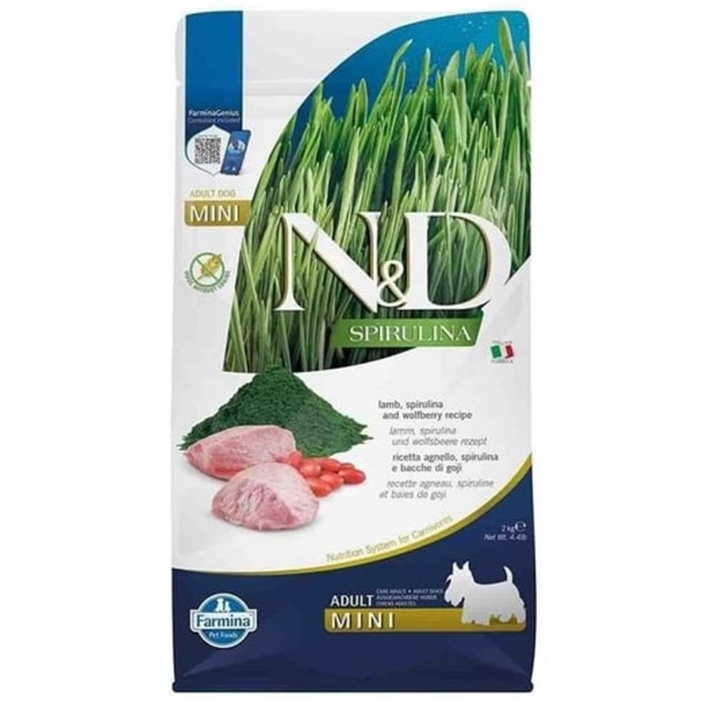 N&D Spirulina S/Mini Adult Köpek Maması 2 Kg (Kuzu)