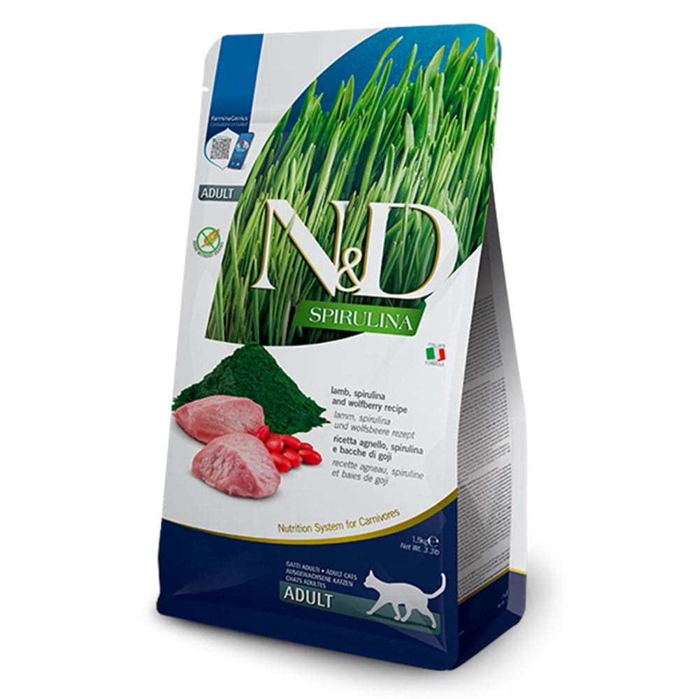 N&D Spirulina Adult Kedi Maması 1.5 Kg (Kuzu)