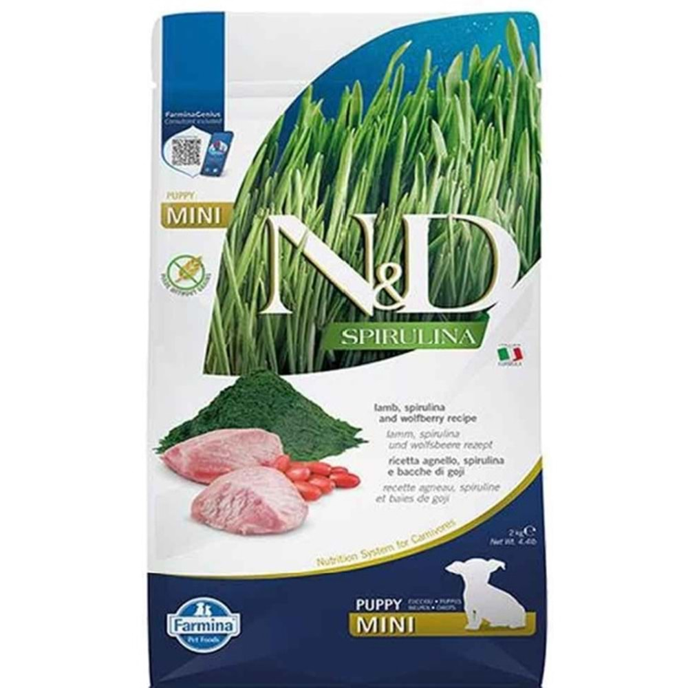 N&D Spirulina S/Mini Puppy Köpek Maması 2 Kg (Kuzu)