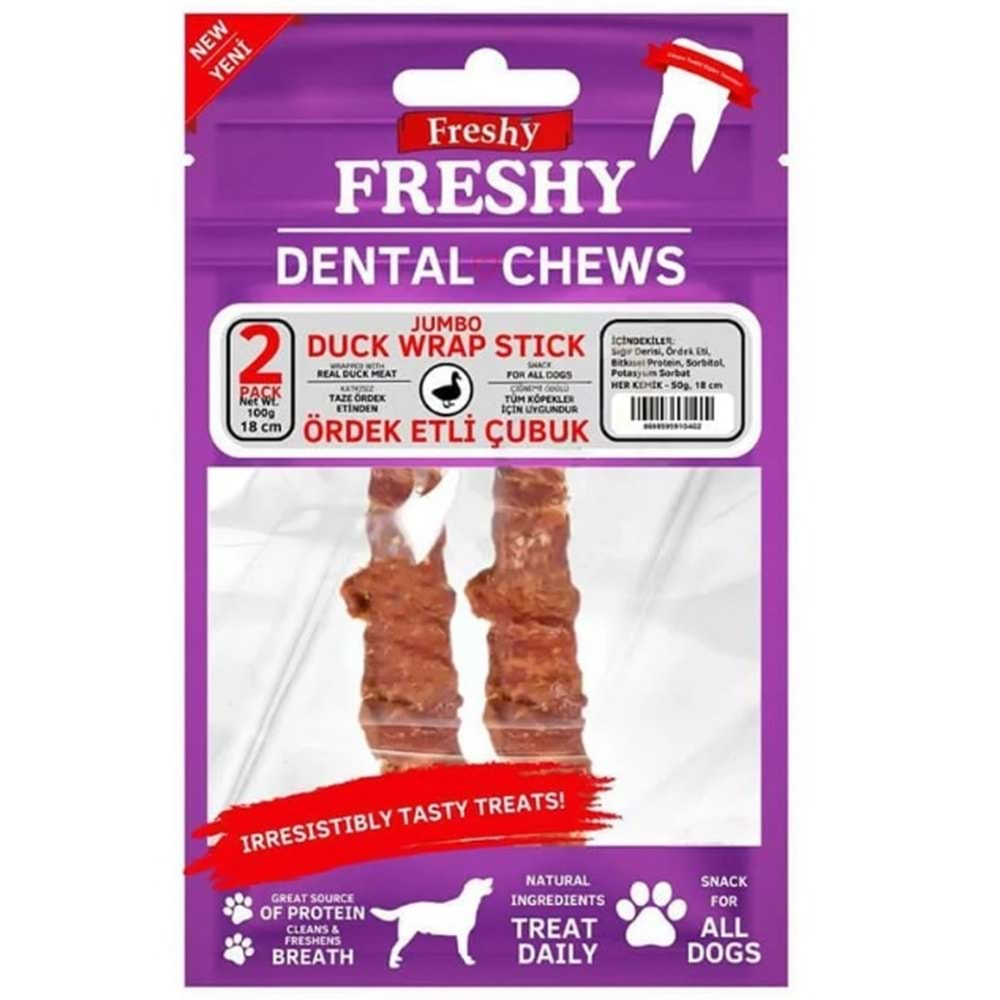 Freshy Duck Wrap Stick Ördek Sarılı Jumbo Çubuk Köpek Ödülü 2 Adet