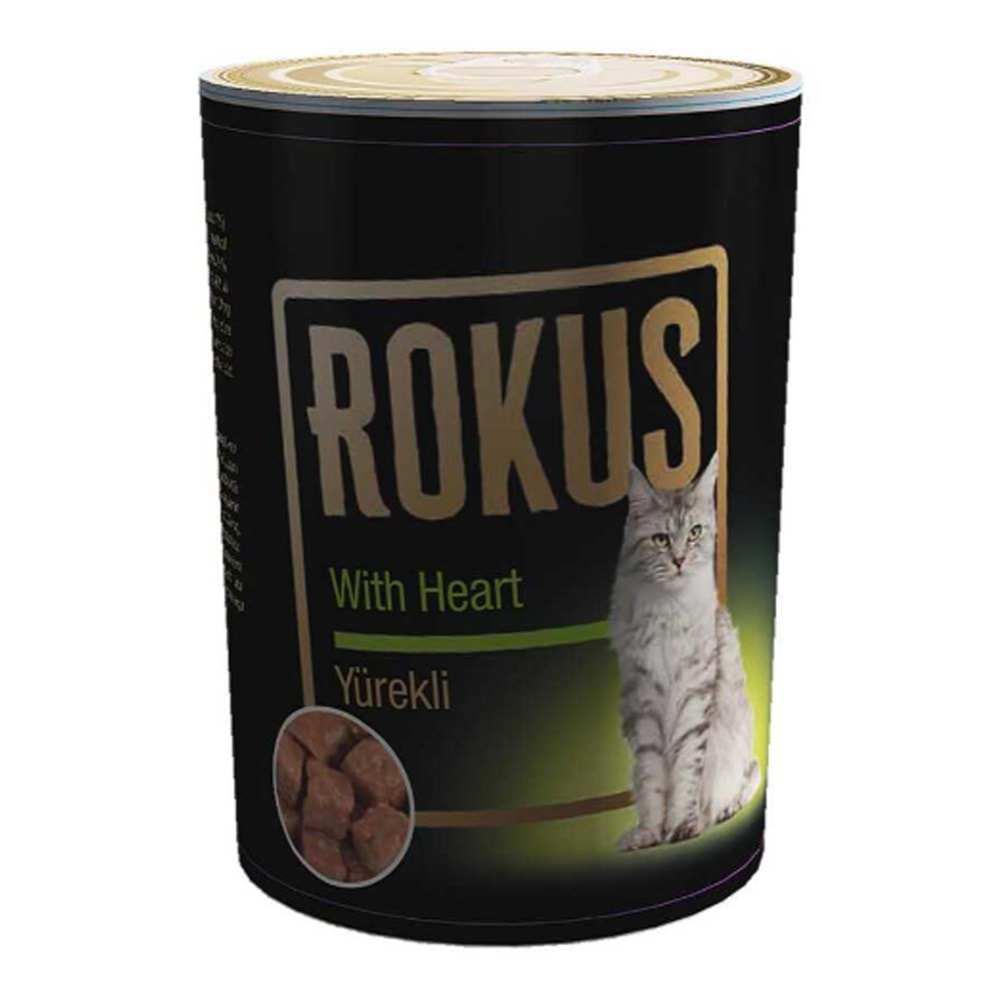 Rokus Cat Adult Kedi Konservesi 410 Gr. (Yürek)