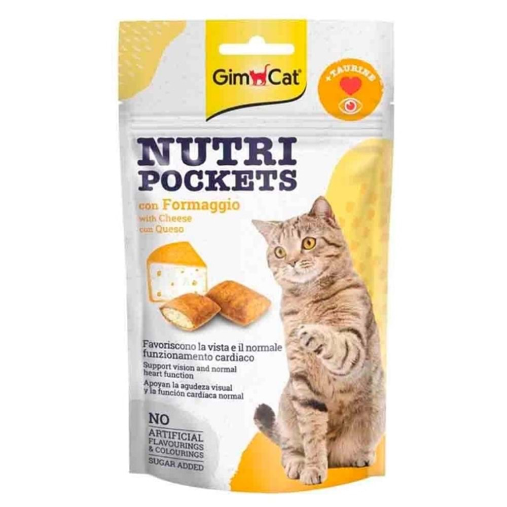 GimCat Nutripockets Peynirli ve Taurinli Kedi Ödül Maması 60gr