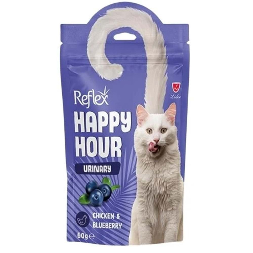 Reflex Happy Hour Urinary Tavuklu ve Yaban Mersinli Kedi Ödül Maması 60gr