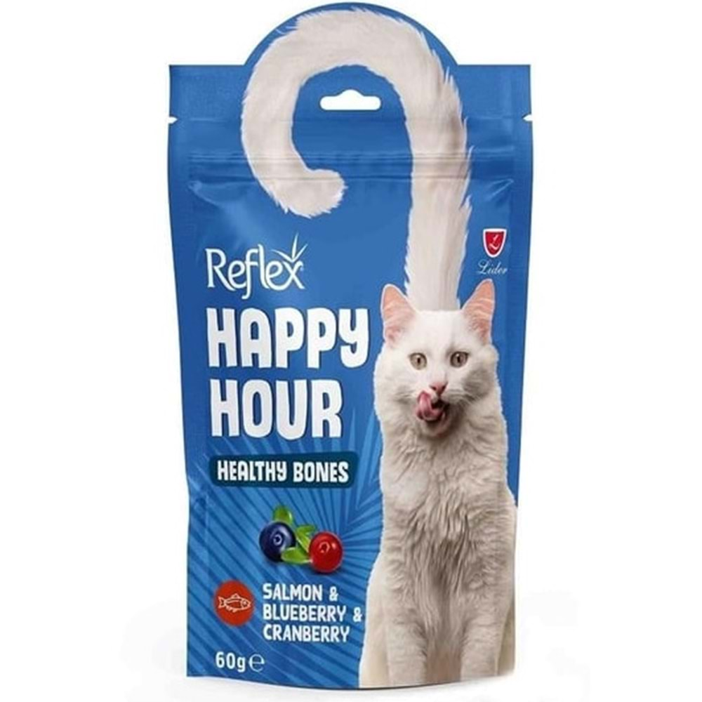 Reflex Happy Hour Healthy Bones Somonlu ve Yaban Mersinli Kedi Ödül Maması 60gr