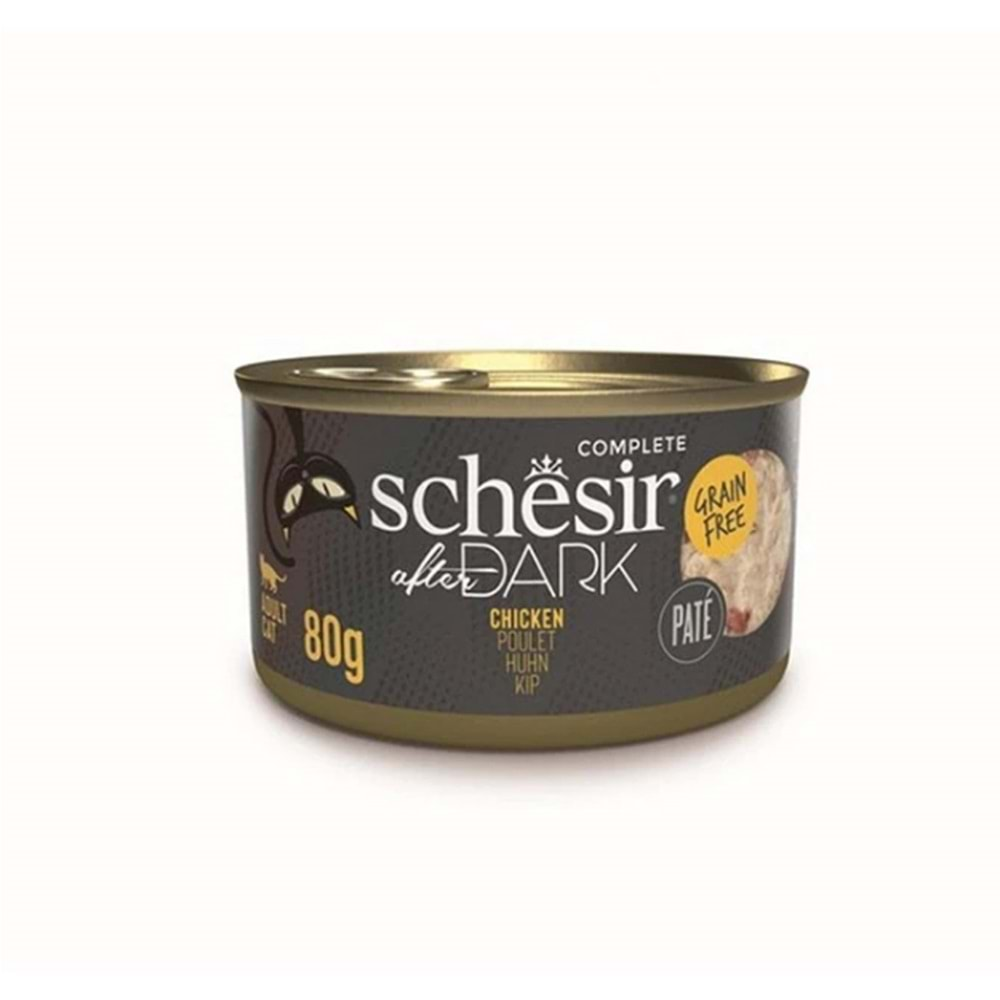 Schesir After Dark Tavuk Etli Tahılsız Ezme Yetişkin Kedi Konservesi 80gr