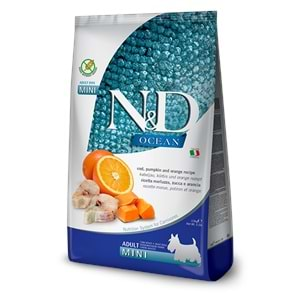 N&D Ocean Balkabaklı S/Mini Adult Köpek Maması 2,5 Kg (Morina Balığı&Portakal)