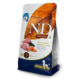 N&D Brown Kuzu Etli Spirulina ve Havuçlu Küçük Irk Yetişkin Köpek Maması 2kg