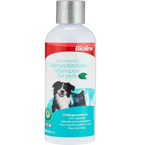 Bioline Kedi ve Köpek İçin Dış Parazit Uzaklaştırıcı Şampuan 200 Ml