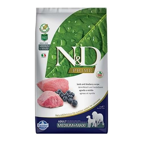 N&D Tahılsız M/Maxi Adult Köpek Maması 2,5 Kg (Kuzu&Yaban Mersini)