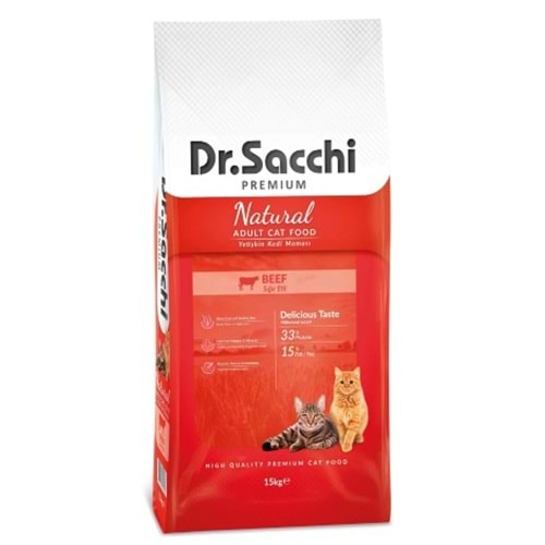 Dr. Sacchi Adult Kedi Maması 1 Kg (Beef)