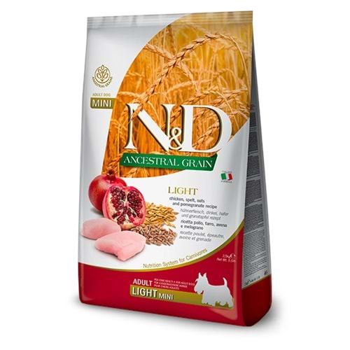 N&D D.Tahıllı S/Mini Adult Light 2,5 Kg (Tavuk&Nar)