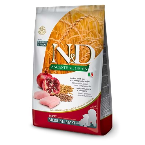 N&D D.Tahıllı M/Maxi Puppy Köpek Maması 2.5 Kg (Tavuk&Nar)