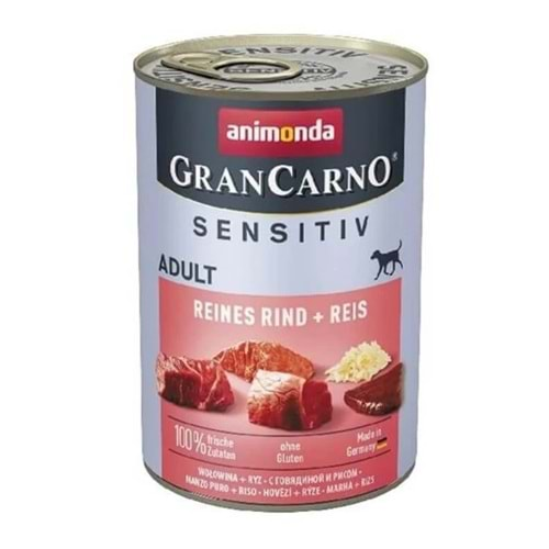 Animonda GranCarno Sensitive Adult Köpek Konservesi 400 Gr. (Sığır&Pirinç)