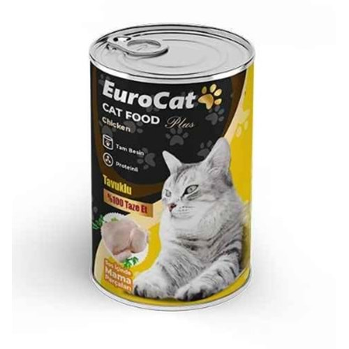 EuroCat Tavuk Parça Etli Ytş. Kedi Konserve 400 Gr