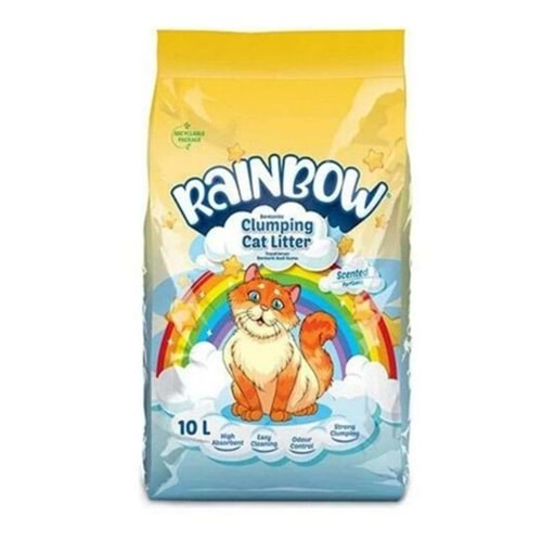 Rainbow Doğal Kokulu İnce Taneli Kedi Kumu 10 Lt.