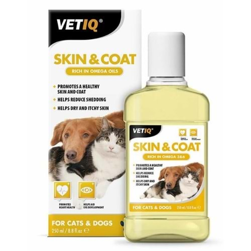 VETIQ Skin&Coat Kedi-Köpek Tüy Dökümü Engelleyici 250 ML.