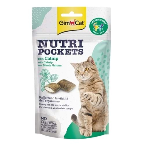 GimCat Nutripockets Kedi Otlu Multivitamin Kedi Ödülü 60gr