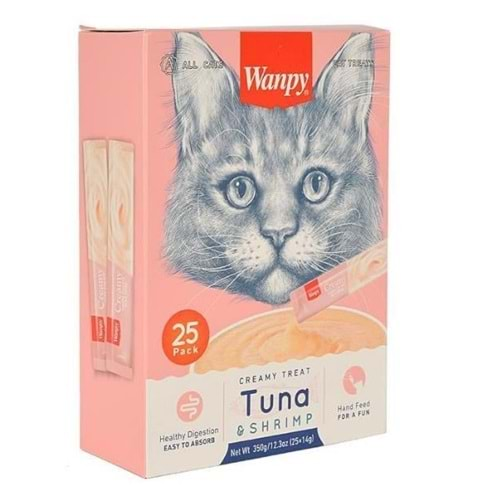 Wanpy Ton Balıklı ve Karideli Sıvı Kedi Ödülü 25x14 gr