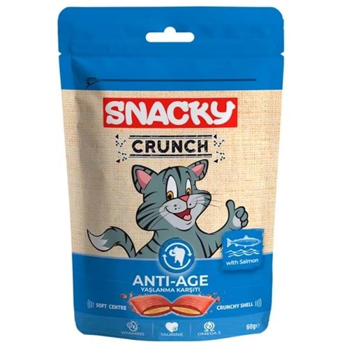 Snacky Crunchy Somonlu Kedi Ödülü Anti-Age 60 Gr