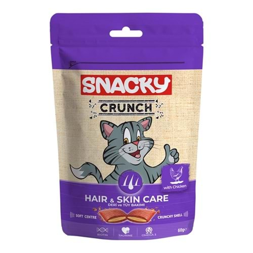 Snacky Crunchy Tavuklu Kedi Ödülü Hair-Skin 60 Gr