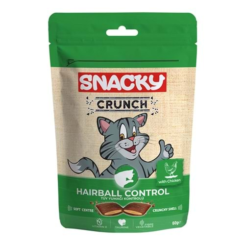 Snacky Crunchy Tavuklu Kedi Ödülü Hairball Control 60 Gr