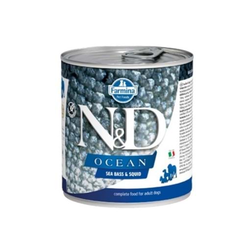 N&D Ocean Tahılsız Levrek&Mürekkep Balığı 285gr Yaş Köpek Konservesi