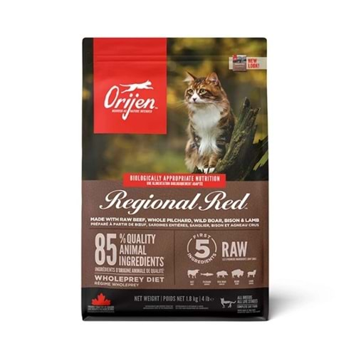 Orijen Regional Red Kırmızı Etli Tahılsız Kedi Maması 1,8kg