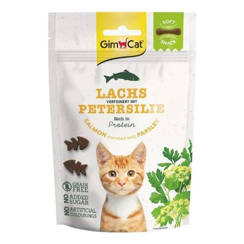 GimCat Somonlu ve Maydanozlu Tahılsız Şekersiz Yumuşak Kedi Ödül Maması 60gr